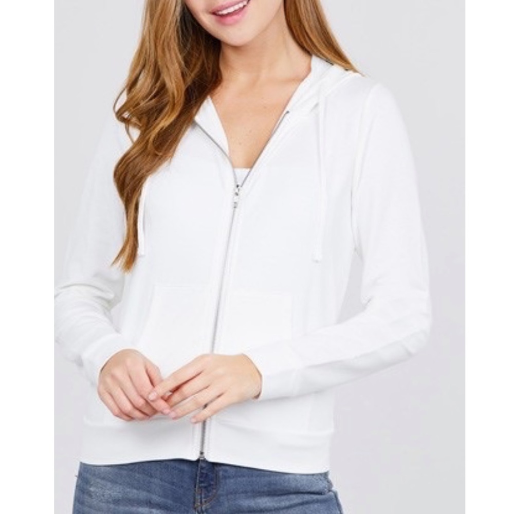 ❌SALE❌ Plain White Zip Up Hoodie